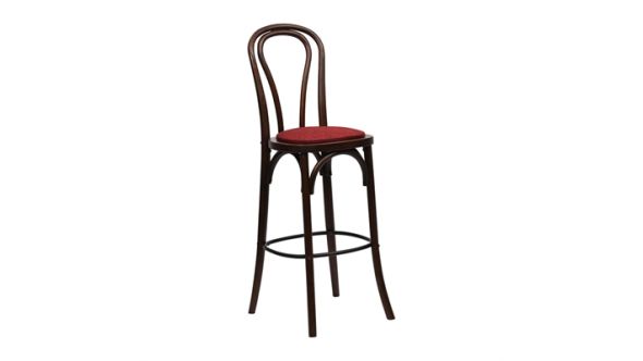 Everyday Hoop Back Bar Chair in Dark Walnut with Shetland Scarlett Seat HX841