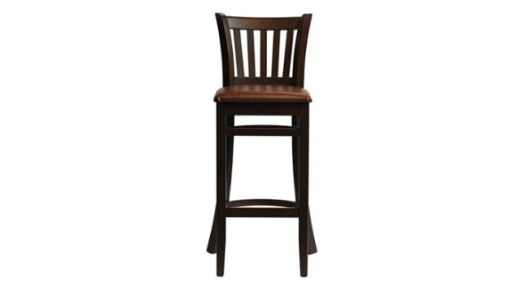 Everyday Manhattan Bar Chair in Dark Walnut with Bison Espresso Seat HX849