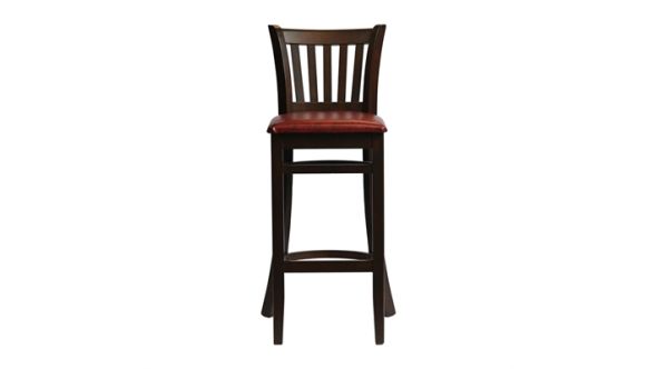Everyday Manhattan Bar Chair in Dark Walnut with Bison Bordeaux Seat HX851