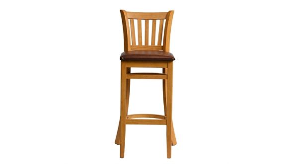Everyday Manhattan Bar Chair in Soft Oak with Bison Espresso Seat HX856