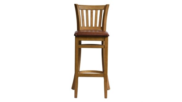 Everyday Manhattan Bar Chair in Weathered Oak with Bison Espresso Seat HX863
