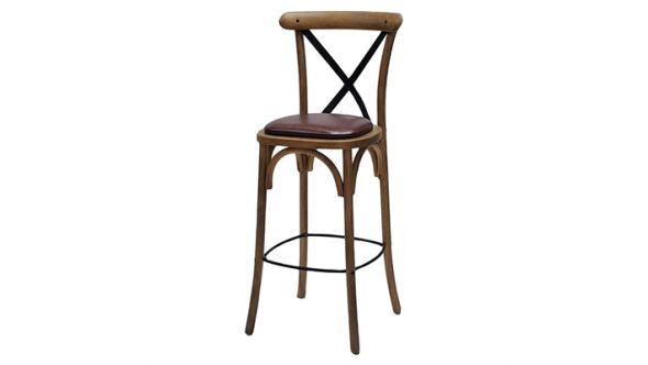 Everyday Bristol Bar Chair in Weathered Oak with Bison Espresso Seat HX879