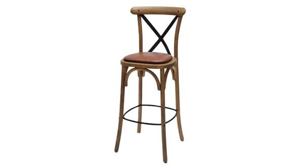 Everyday Bristol Bar Chair in Weathered Oak with Bison Tan Seat HX880