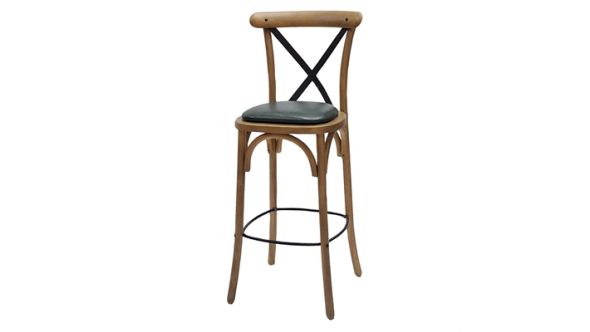 Everyday Bristol Bar Chair in Weathered Oak with Bison Cedar Seat HX882