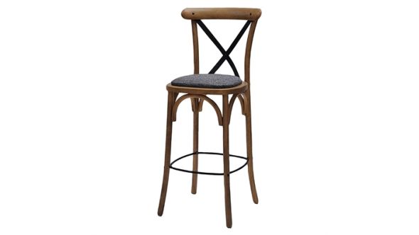 Everyday Bristol Bar Chair in Weathered Oak with Shetland Smoke Seat HX883
