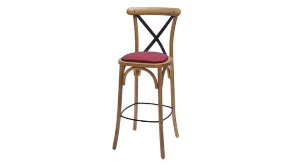 Everyday Bristol Bar Chair in Weathered Oak with Shetland Scarlett Seat HX885