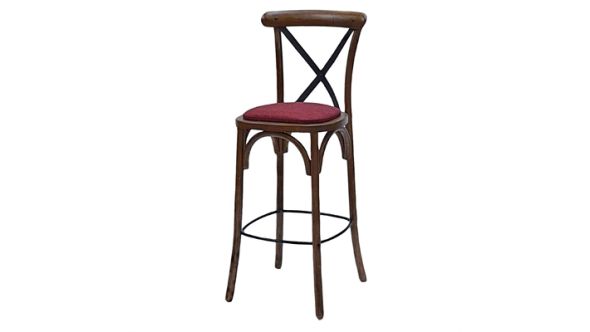 Everyday Bristol Bar Chair in Vintage with Shetland Scarlett Seat HX893