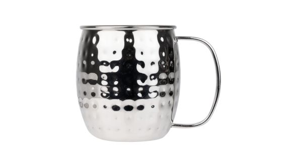 Olympia Barware Hammered Stainless Steel Mug 440ml BMH-16