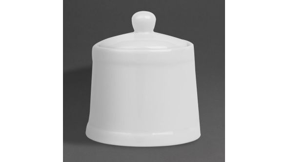 Olympia Whiteware Pier Sugar Bowls with Lids 250ml (6 Pack) RT1391-4-EI