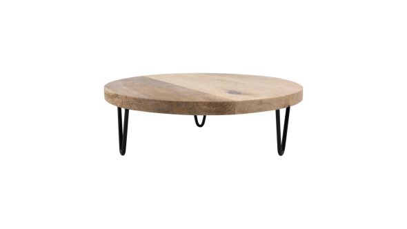 Olympia Round Display Stand Mango Wood with Metal Legs 250x80mm 21200 S