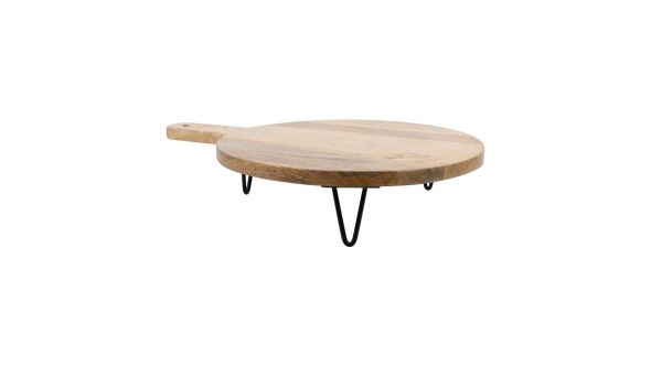 Olympia Round Handled Display Stand Mango Wood with Metal Legs 400x300x80mm 21201 M