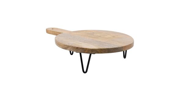 Olympia Round Handled Display Stand Mango Wood with Metal Legs 350x250x80mm 21201 S