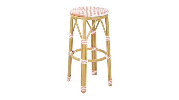 Bolero Bolero Parisian Style PE Rattan Bar Stools Coral (2 Pack) HZ143