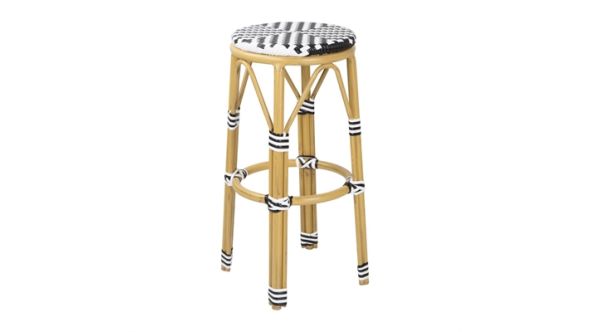 Bolero Bolero Parisian Style PE Rattan Bar Stools Black  (2 Pack) HZ144