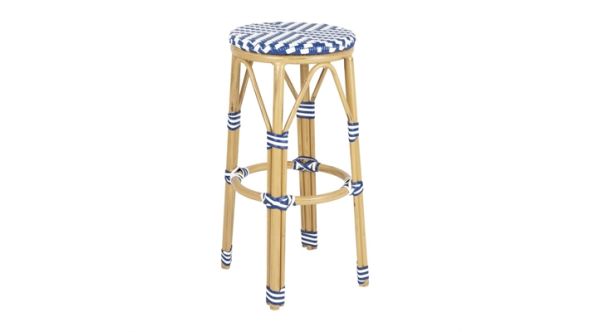 Bolero Bolero Parisian Style PE Rattan Bar Stools Blue (2 Pack) HZ145