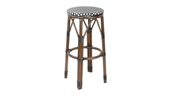 Bolero Bolero Parisian Style PE Rattan Bar Stools Black Dot Mix (2 Pack) HZ146