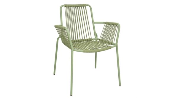 Bolero Bolero Melbourne Rope Design Arm Chairs Light Green (4 Pack) HZ219