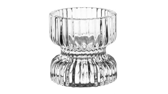 Olympia Ridged Glasses Tealight/Candles Holders 52x52mm (6 Pack) LT0845