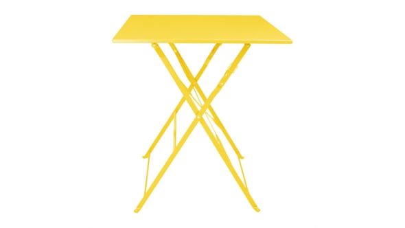 Bolero Bolero Perth Mellow Yellow Pavement Style Steel Table Square 600mm HZ368