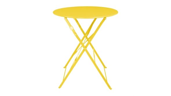 Bolero Bolero Perth Mellow Yellow Pavement Style Steel Table Round 600mm HZ369
