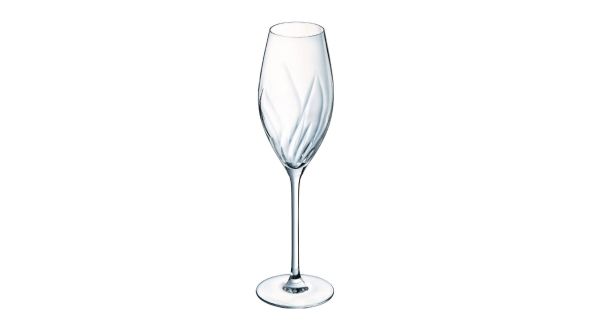 Cristal d'Arques Swirly Flute Glasses 240ml (8 Pack) V2830