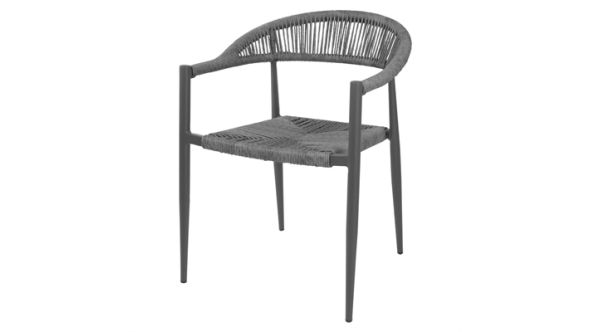 Bolero Bolero Eden PE Twist Rattan Outdoor Arm Chairs Charcoal (4 Pack) HZ590