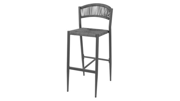Bolero Bolero Eden PE Twist Rattan Outdoor Bar Stool Charcoal (2 Pack) HZ593