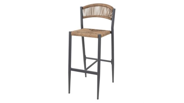 Bolero Bolero Eden PE Twist Rattan Outdoor Bar Stools Natural (2 Pack) HZ594