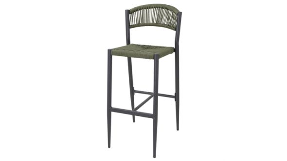Bolero Bolero Eden PE Twist Rattan Outdoor Bar Stool Green (2 Pack) HZ595