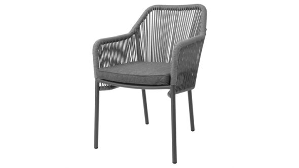 Bolero Bolero Bay PE Twist Rattan Outdoor Armchair Charcoal (2 Pack) HZ597