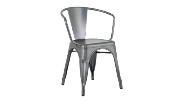 Bolero Bolero Bistro Curve Armchairs Gunmetal (4 Pack) HZ807