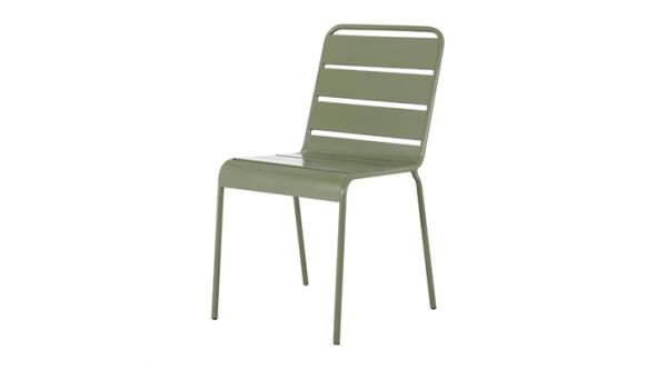 Bolero Bolero Amalfi Slatted Steel Side Chairs Olive Green (4 Pack) HZ818