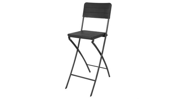 Bolero Bolero Folding Bar Chairs Black Wood-Effect (2 Pack) HZ893