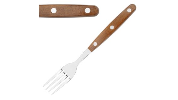 Olympia Steak Forks with Wood Effect Handles (12 Pack) BFY5282