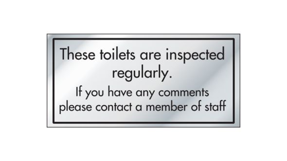 Toilet Inspection Information Door Sign - ID013