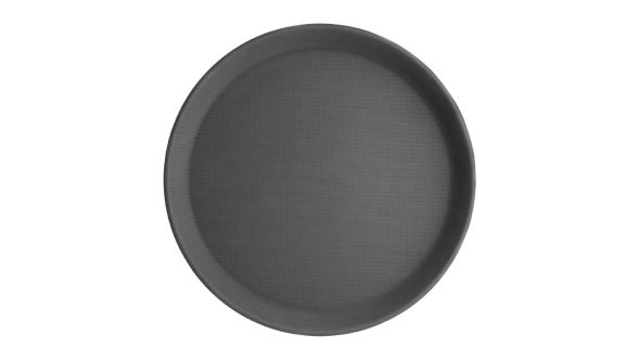 Olympia Kristallon PP Round Non-Slip Tray Black 280mm 1100PT