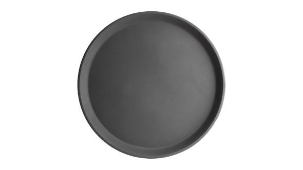 Olympia Kristallon Fibreglass Round Non-Slip Tray Black 356mm 1400CT