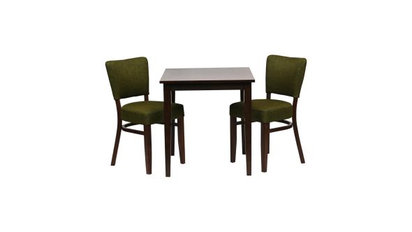 Everyday Pimlico Dining Table with 2 Oregon Chairs Set in Dark Walnut & Shetland Forest JA226