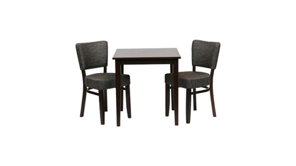 Everyday Pimlico Dining Table with 2 Oregon Chairs Set in Dark Walnut & Shetland Smoke JA227