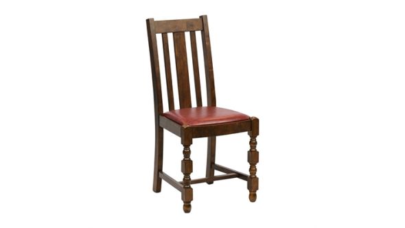 Everyday Thame Dining Chairs in Vintage Wood with Bison Bordeaux Seat (6 Pack) JA267