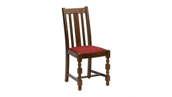 Everyday Thame Dining Chairs in Vintage Wood with Shetland Scarlett Seat (6 Pack) JA270