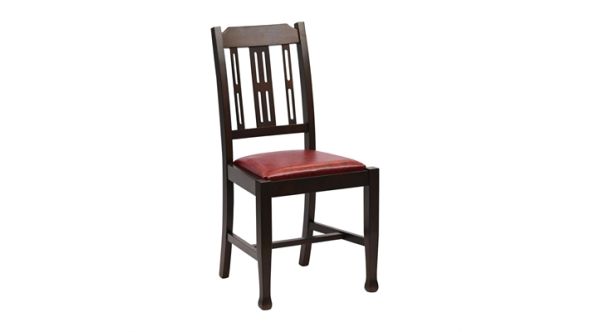 Everyday Lattice Back Dining Chairs in Dark Walnut with Bison Bordeaux Seat (6 Pack) JA275