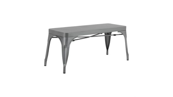 Bolero Bolero Bistro Metal Benches Gunmetal 1000mm (2 Pack) JA329