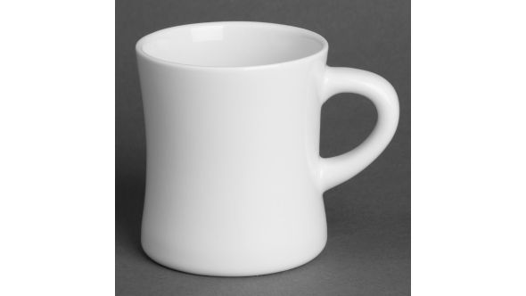 Olympia Whiteware Hollow Mugs 300ml (6 Pack) 11506