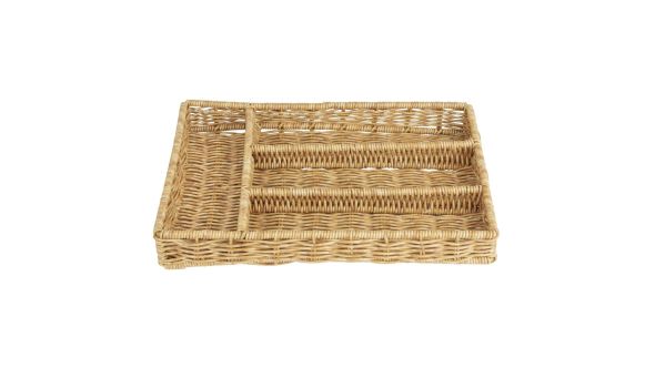 Olympia Polywicker Cutlery Organiser Light Brown 340x250mm TU54003-LIGHT