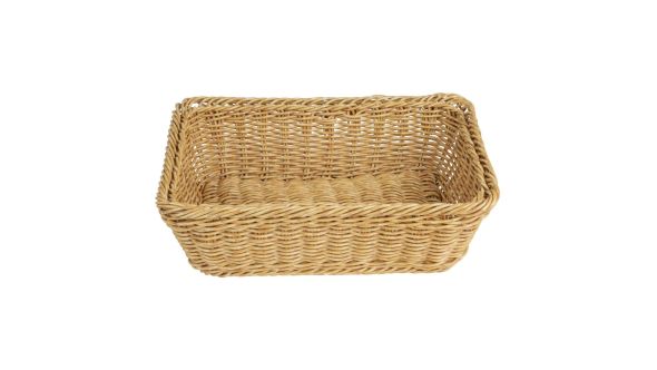 Olympia Polywicker Rectangular Basket Light Brown 300x230mm TU4782L-LIGHT