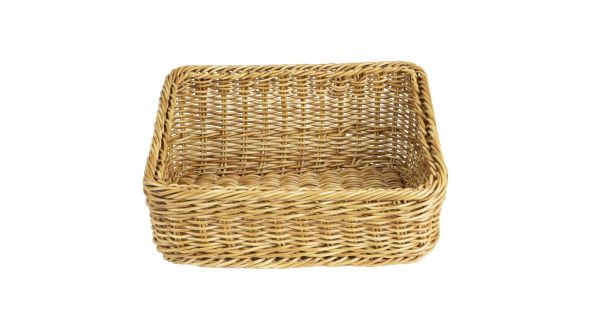 Olympia Polywicker Rectangular Display Basket Light Brown 360x300mm P755-A