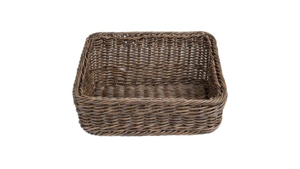 Olympia Polywicker Rectangular Display Basket Dark Brown 360x300mm P755-B