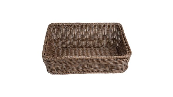 Olympia Polywicker Rectangular Display Basket Dark Brown 525x385mm P756-B