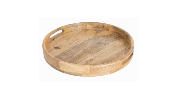 Olympia Mango Wood Round Deep Sided Tray 400mm 20703-2